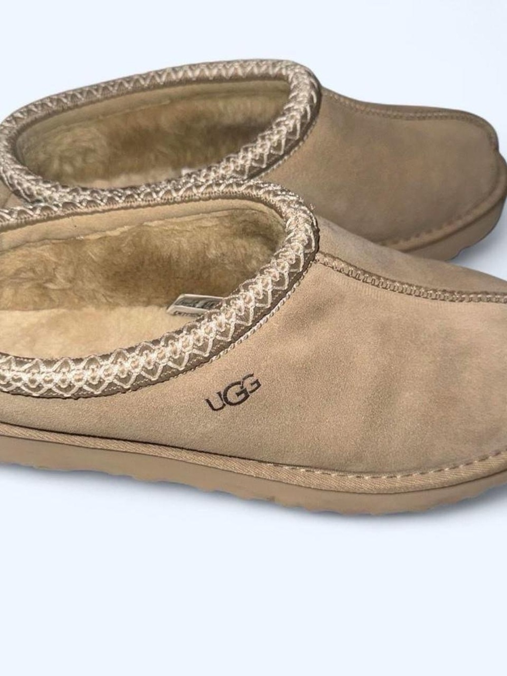 UGG Women's Slip-On Suede Shearling Slippers - Chestnut Tan